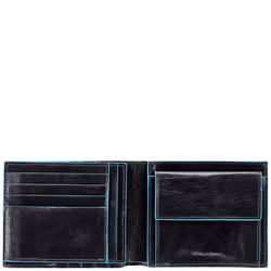 Piquadro PU1240B2/N, Noir, Bleu, Cuir, Polyester, Monochromatique, Poche, 110 g, 125 mm