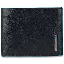 Piquadro PU1241B2R/N portefeuille, étui pour cartes, support de documents de voyage Noir Cuir véritable