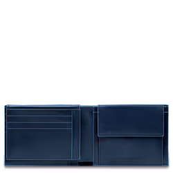 Piquadro PU1392B2R/BLU, Bleu, Cuir, Polyester, Monochromatique, Poche, 90 g, 125 mm