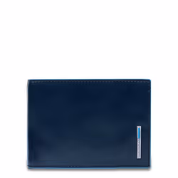Piquadro PU1392B2R/BLU portefeuille, étui pour cartes, support de documents de voyage Bleu Cuir, Polyester