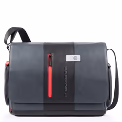 Piquadro CA1592UB00/GRN, Unisexe, Sac postier, Noir, Moyen, Fermeture magnétique, Poche frontale, Poche latérale