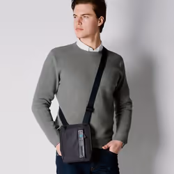 Piquadro CA3084P16 Coton, Tissu, Cuir, Polyester Marine Homme Sac bandoulière