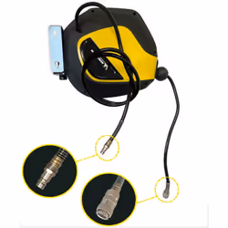 Description générale Enrouleur automatique de tuyau d'air en PVC de 10 mètres, idéal pour un rangement pratique et un gain de ...