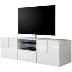 Les Tendances - Meuble Tv - milano - 2 portes - 1 tiroir - Blanc laqué brillant - 181 x 42 x 56 cm