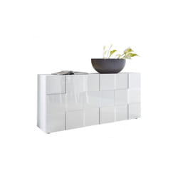 Buffet 3 Portes - Blanc Laque brillant - L181xP42xH84 cm - milano