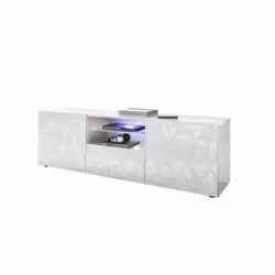 Meuble Tv Parigi Blanc Laqué brillant - L181xP43xH57 Cm - style contemporain /Design - La collection Parigi joue la carte du ...
