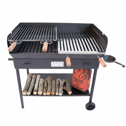 Cruccolini BA23, Barbecue, Charbon de bois (combustible), Dessus de table, Grille de cuisson + plaque de cuisson, Noir, Recta ...