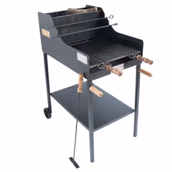 Cruccolini BA4, Barbecue, Charbon de bois (combustible), Dessus de table, Grille, Noir, Rectangulaire