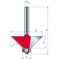 Mèche à chanfreiner Freud 25,4 H25,4/73,7 Q12 Z2 - F03FR01905 -40-09812P