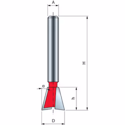 Mèche queue d'arronde FREUD - Ø12,7 H12,7/47,5 Q6 Z2 - F03FR01643 -22-10406P - Pour le fraisage de tous composites, contrepla ...