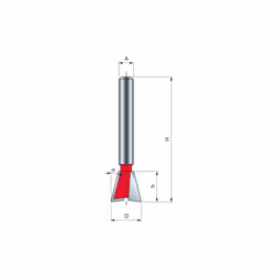 Mèche queue d'arronde FREUD - Ø12,7 H12,7/47,5 Q8 Z2 - F03FR01644 -22-10408P - Pour le fraisage de tous composites, contrepla ...