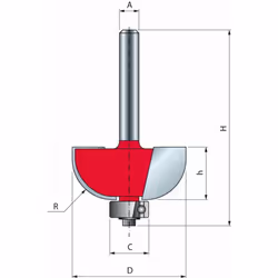 Fraise à congé FREUD avec roulement - 30 - Mèche pour arrondi concave - Produit expédié depuis notre plateforme située à Rode ...