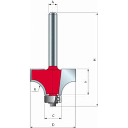 Mèche pour arrondi convexe Freud 76,2 H38,1/86,6 Q12 Z2 - F03FR01802 -34-13612P