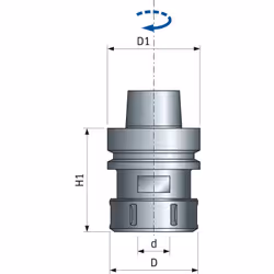 Mandrin haute précision HSK63F FREUD - Ø63/04-20 H50/73 - F03FA19227 -MP10MDC AA9 - Pour défonceuse CNC Pince non incluse - P ...