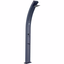 Douche D'extérieur à Chauffage Solaire Lea Coleur Gris Douche Avec Structure En Aluminium Courbée Et Grand Réservoir De 30 Li ...