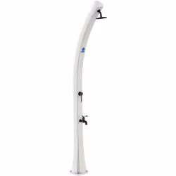 Douche Solaire Blanche Avec Structure Courbe En Polyéthylène Haute Densité, Modèle Unique. Pour Jardin Et Piscine Hauteur 226 ...