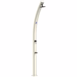 Douche Solaire Écologique Emi Blanche Avec Pommeau De Douche Rond De 15 Cm, Mitigeur Et Rince-pieds Douche Avec Structure Cou ...