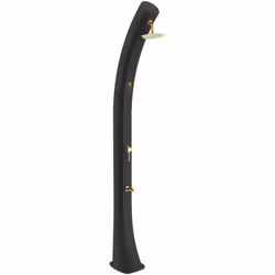 Douche De Jardin Solaire Noire Avec Pommeau De Douche Rond Diamètre 20 Cm Réservoir 40 Litres Rince-pieds Hauteur 226,6 Cm St ...