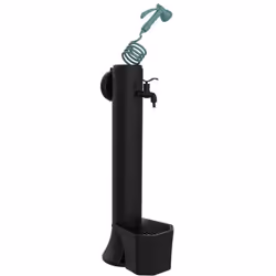 Fontaine De Jardin Noire Modèle Tritone-pro. Double Connexion D'eau, Panier à La Base Et Tuyau Flexible De 7,5 m De Long Pour ...