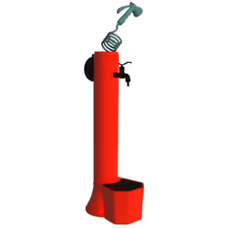 Fontaine De Jardin Rouge Modèle Tritone-pro. Double Connexion D'eau, Panier à La Base Et Tuyau Flexible De 7,5 m De Long Pour ...