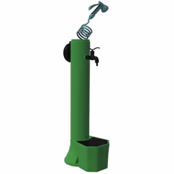 Fontaine D'extérieur Verte Modèle Tritone-pro. Double Connexion D'eau, Panier à La Base Et Tuyau Flexible De 7,5 m De Long Po ...
