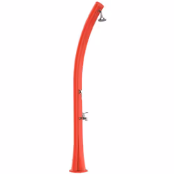 Douche Solaire Chauffante Rouge Modèle Rio. Structure Incurvée En Polyéthylène Haute Densité, Idéale Pour Le Jardin, La Pisci ...