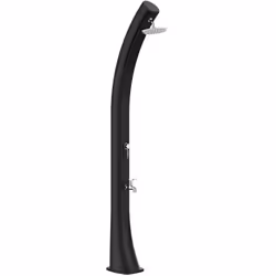Douche Solaire Chauffante Noire Modèle Rio Xxl. Structure Incurvée En Polyéthylène Haute Densité, Idéale Pour Le Jardin, La P ...