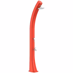 Douche Solaire Chauffante Rouge Modèle Rio Xxl. Structure Incurvée En Polyéthylène Haute Densité, Idéale Pour Le Jardin, La P ...