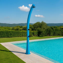 Douche solaire bleue avec reservoir 25L en polyethylene HD 226 cm