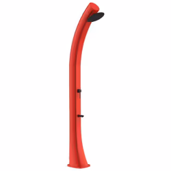 Douche Solaire Chauffante Rouge Modèle Rio Xxl. Structure Incurvée En Polyéthylène Haute Densité, Idéale Pour Le Jardin, La P ...