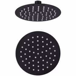 Pomme De Douche Ronde 7 Pouces 20 Cm Acier Inoxydable Noir Mat Pour Les Douches Des Séries Emi, Manny, Sole Bianca Et Nera cm ...