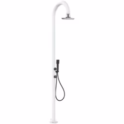 Douche En Aluminium Blanc. Eau Chaude Et Eau Froide Avec Pomme De Douche Carrée à Interrupteur En I, Thermomètre à Cristaux L ...