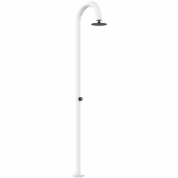 Douche Temporisée En Aluminium Blanc. Eau Froide Uniquement, Mitigeur Qui Régule Le Débit D'eau. Double Raccordement à L'eau  ...