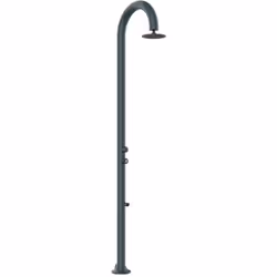 Douche En Aluminium Gris Avec Minuterie. Eau Froide Uniquement, Mitigeur De Débit Et Fonction Lave-pieds. Double Arrivée D'ea ...