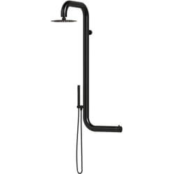 Douche Murale D'extérieur En Acier Inoxy Cm 128x42,5x42 Sined Doccia Cabras Nera