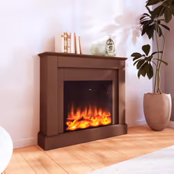 Cheminee Electrique En Bois 100cm Led Realiste Telecommande Incluse Mpc Camillo