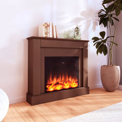 Cheminee Electrique En Bois 100cm Led Realiste Telecommande Incluse Mpc Camillo