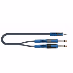 QUIK-LOK RKSA/140-2, 3,5mm, Mâle, 2 x 6,35 mm, Mâle, 2 m, Noir, Bleu, Gris