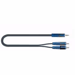 QUIK-LOK RKSA/150-2, 3,5mm, Mâle, 2 x RCA, Mâle, 2 m, Noir, Bleu, Gris