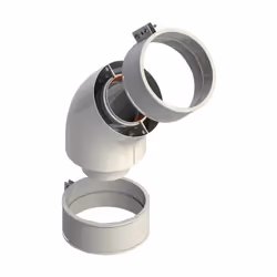 Le coude coaxial 45° Ø 60/100, code 106937, est un composant technique essentiel pour la réalisation de systèmes d'évacuation ...