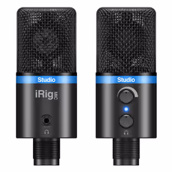 IK Multimedia IP-IRIG-MICSTDBLA-IN, Microphone de studio, 133 dB, 44,1 kHz, Avec fil, Noir, Bleu, 1 pièce(s)