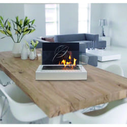 GMR Trading Maya Intérieure Cheminée portable Bioéthanol Noir, Transparent, Blanc