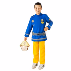Déguisement Sam le pompier pour garçon - CIAO - Costume Sam le pompier - Taille 5-7 ans - Bleu jaune