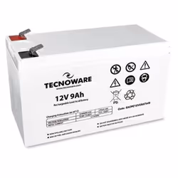 Tecnoware 9Ah Lead Acid, Sealed Lead Acid (VRLA), 12 V, 1 pièce(s), Blanc, 9000 mAh