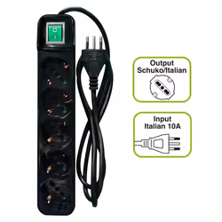 Tecnoware FMP5IIG multiprise 1,5 m 5 sortie(s) CA Intérieure Noir, Vert - Vue supplémentaire 2