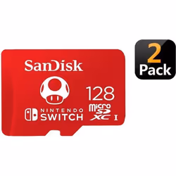 Carte mémoire - SanDisk - microSDXC 128 Go - Compatible Nintendo Switch - Paquet de 2 - Noir