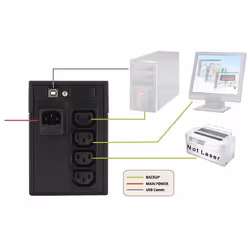 Atlantis Land OnePower S120 alimentation d'énergie non interruptible Interactivité de ligne 1 kVA 500 W 4 sortie(s) CA