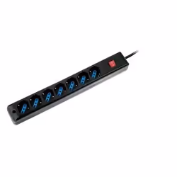 Atlantis Land P011-SL3007-B, 7 sortie(s) CA, 16 A, 2500 W, Noir, 1,5 m