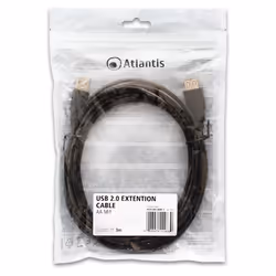 Atlantis Land P019-UB2-AAMF-3 câble USB 3 m USB 2.0 USB A Noir