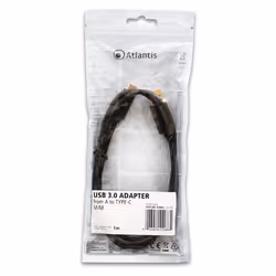 Atlantis Land P019-UB3-ACMM-1 câble USB 1 m USB 3.2 Gen 1 (3.1 Gen 1) USB A USB C Noir